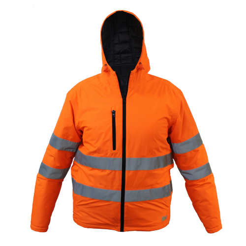 Parka Hw Cochamo Polaris Reversible Negra/ C/Cinta Naranjo - Imagen 3