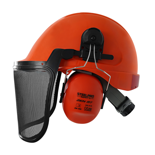 Casco de Seguridad Steelpro MTA Abs Motosierra Naranjo - Imagen 2