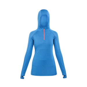 Polera Dry Fit Hw Spx C/ Gorro Manga Larga Mujer Electric Blue
