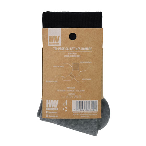 Tripack Calcetines Hw Algodon Tobillero Hombre - Imagen 5