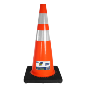 Cono Señalizacion 28 C/Doble Cinta Anti Viento Base Pesada