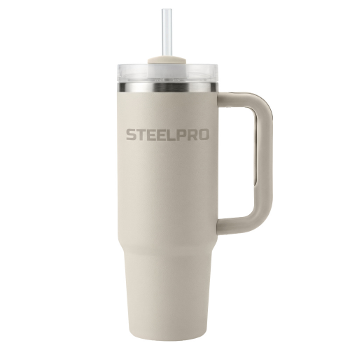 Mug Térmico C/ Bombilla Claro Gris