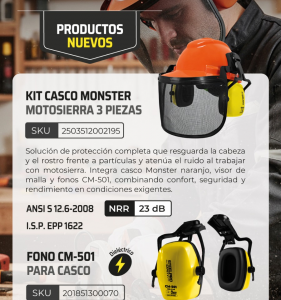 Steelpro Kit Casco Monster Motosierra Naranjo