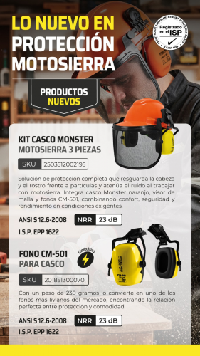 Steelpro Kit Casco Monster Motosierra Naranjo