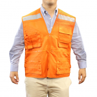 Chaleco Geólogo Gabardina C/Cinta Naranjo